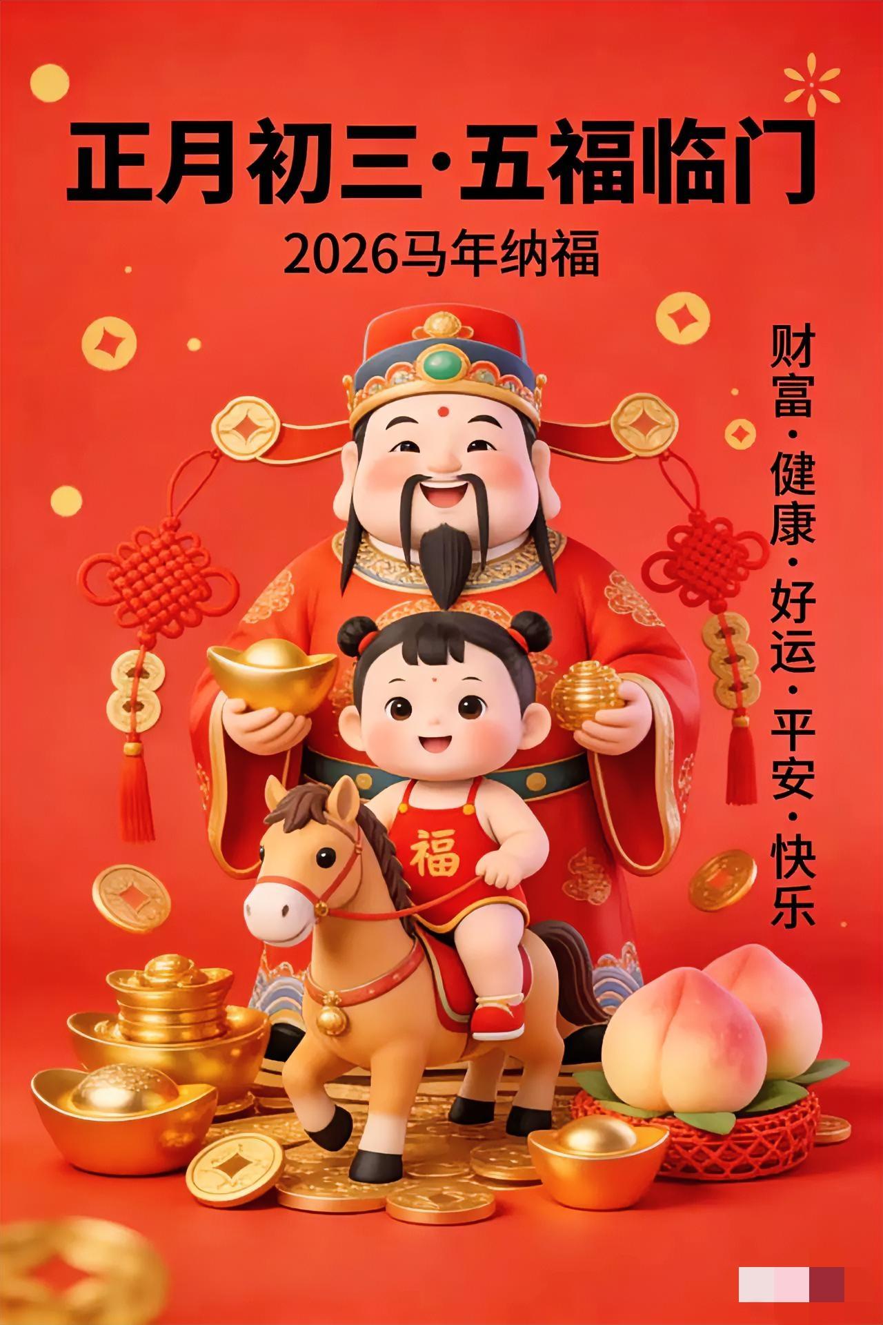 大年初三，有5位贵人正组团往你家赶，这会儿估计已经到门口了！快别忙着刷手机，赶紧