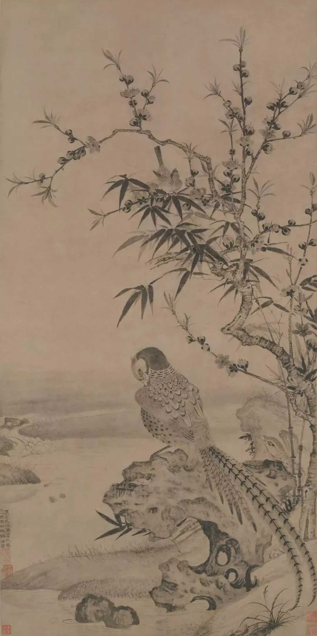 元 王渊 花鸟画。这就是中国风遇见艺术