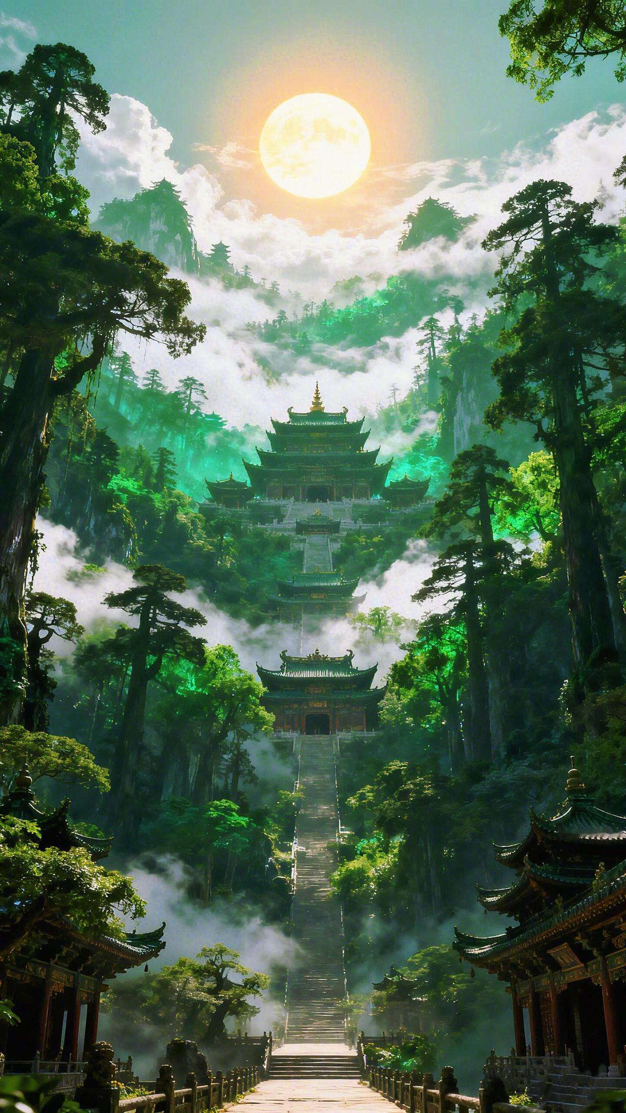 晨辉穿林而来，揉碎了满目的苍绿...