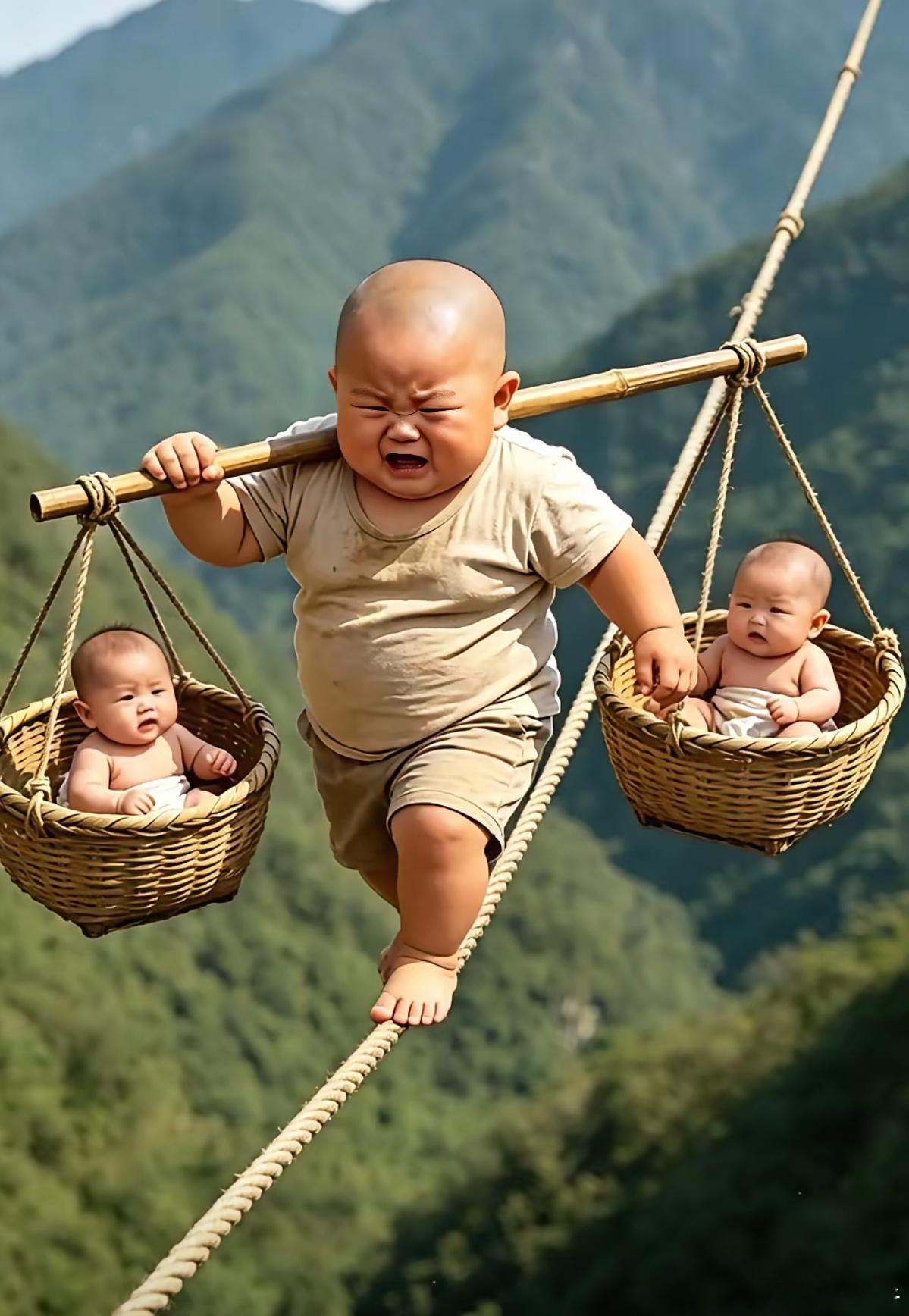哥哥带领弟弟们奋力走出大山 