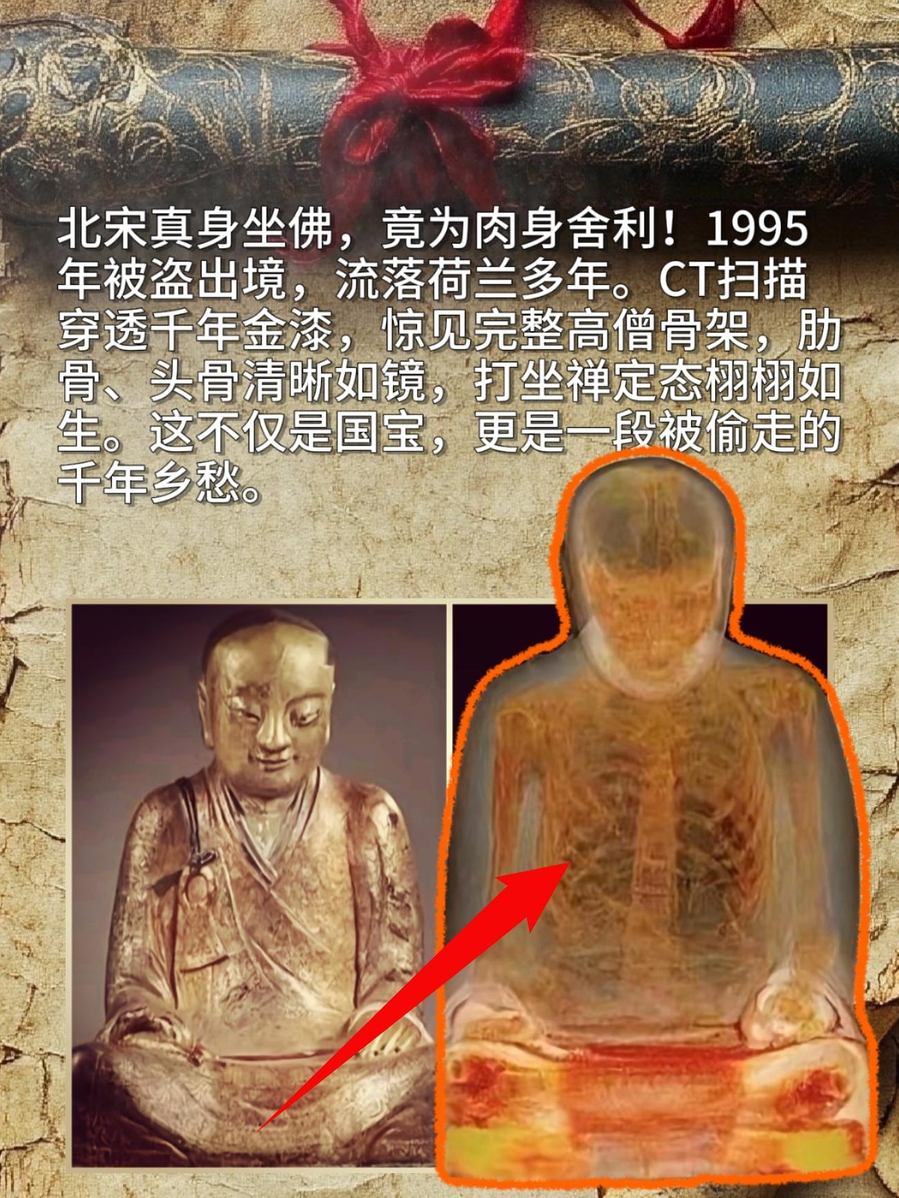 北宋真身坐佛，竟为肉身舍利！1995年被盗出境，流落荷兰多年。CT扫描...