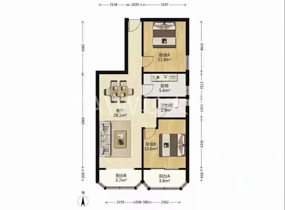 老破小｜中山公园，全明价格实惠，户型板正