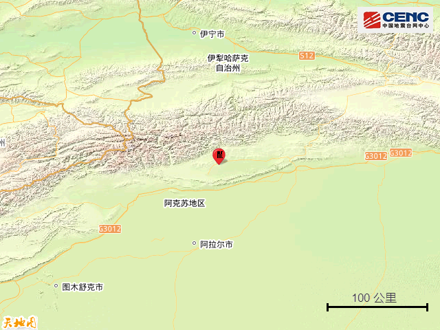 新疆阿克苏地区拜城县发生3.4级地震