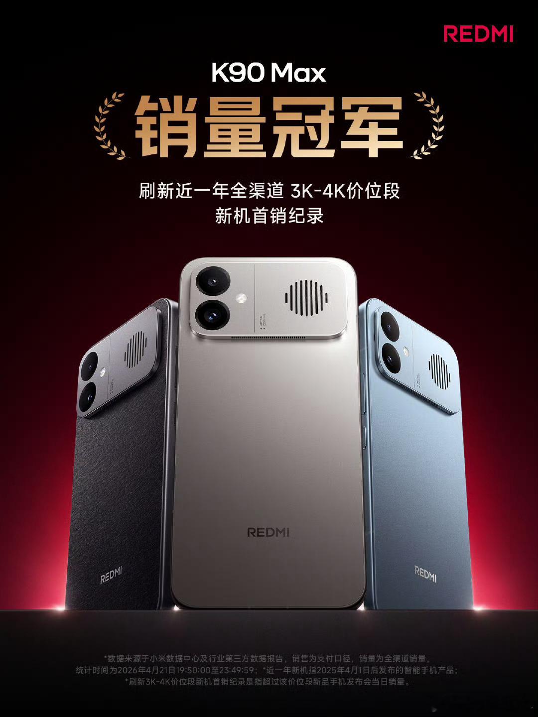 必须是销量冠军发布4小时，首销3-4k销量冠军k90max