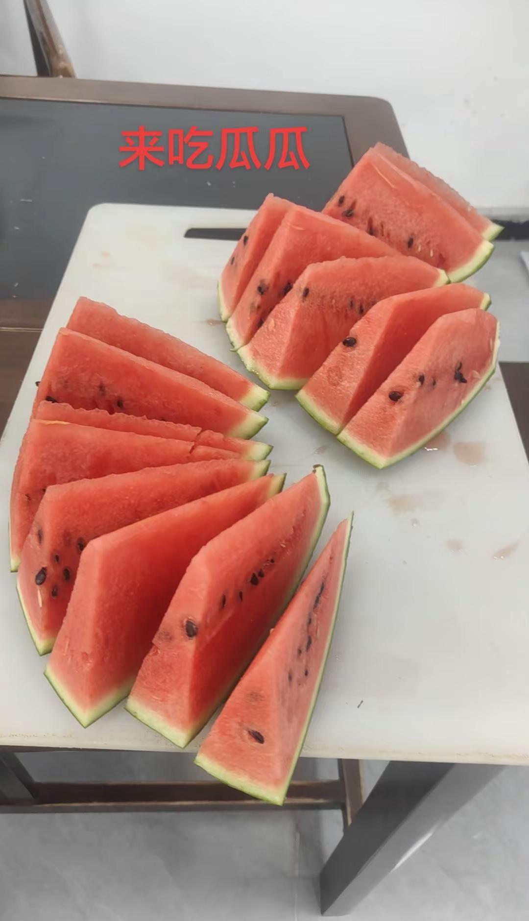 高温预警。高温天气，适合空调屋吃瓜夏天怎么少得了西瓜 上热搜 西瓜新吃法 夏天啃