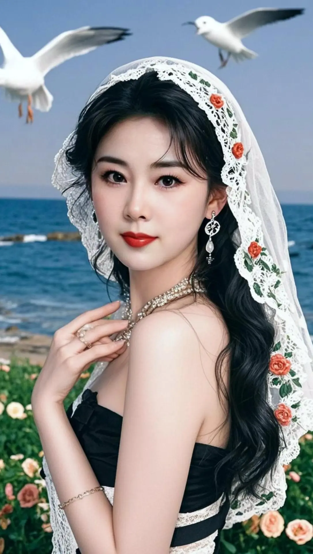 AI海滨优雅写真 ai创作