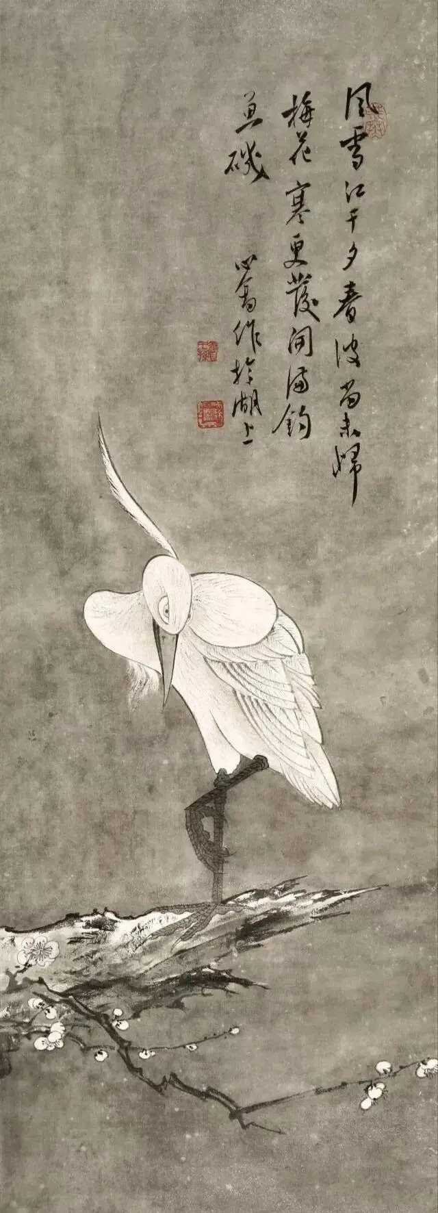 溥心畬花鸟。溥心畬的花鸟画用笔极为精细周到，寥寥几笔便能摄其精髓，无论是花鸟的羽