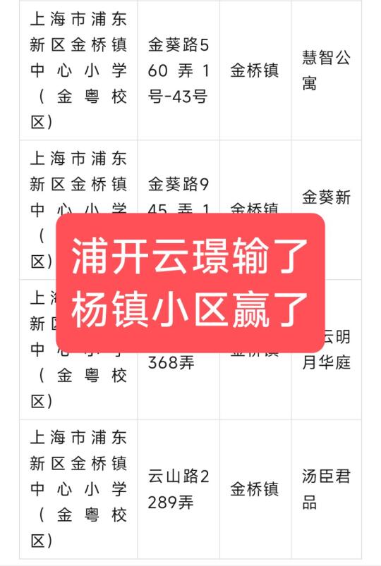浦开云璟输了，杨镇老破小赢了