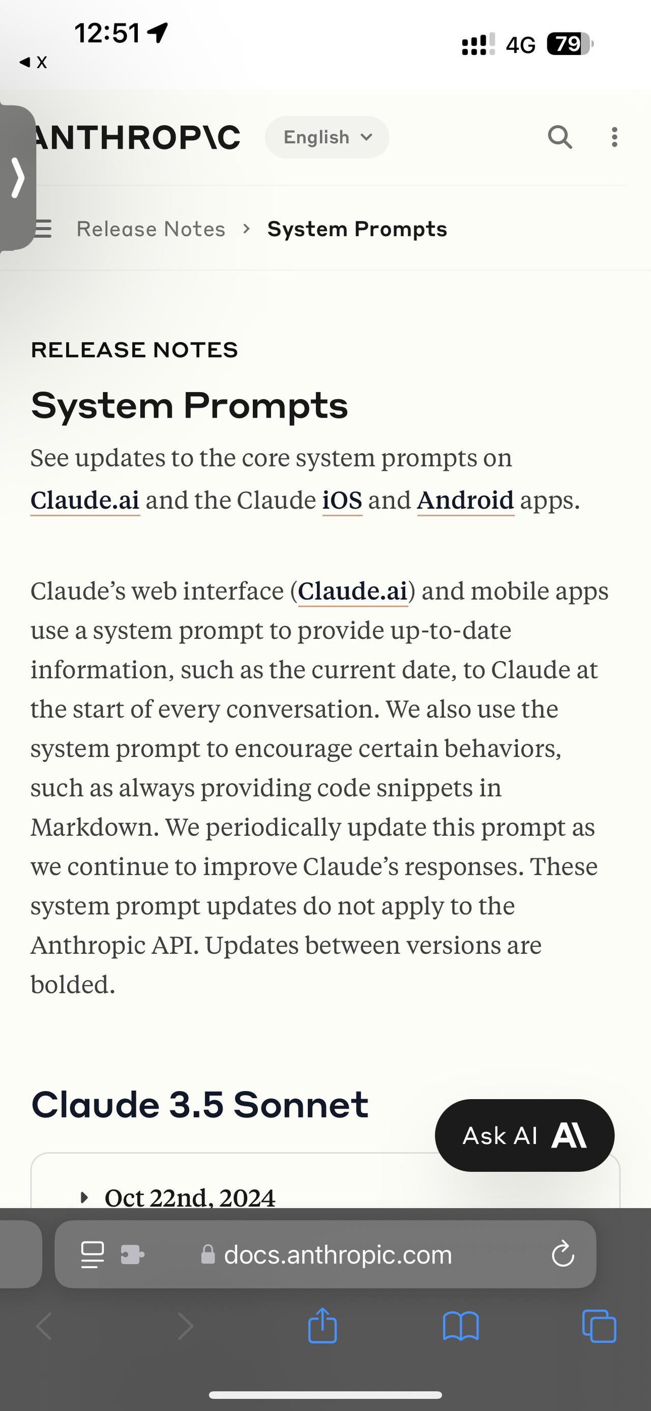 Claude 3.5 Sonnet new 的系统提示词分析

Anthropi