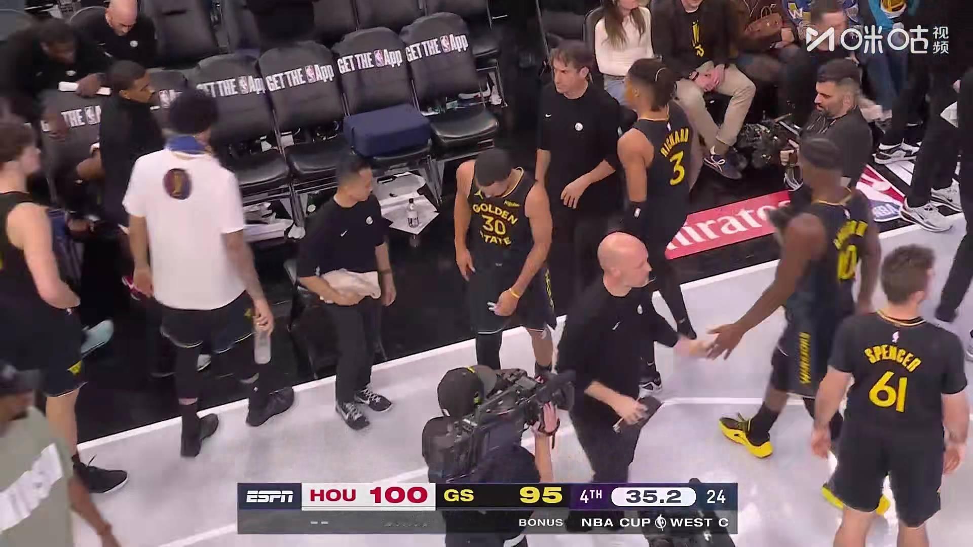 库里这腿受伤了库里火箭vs勇士