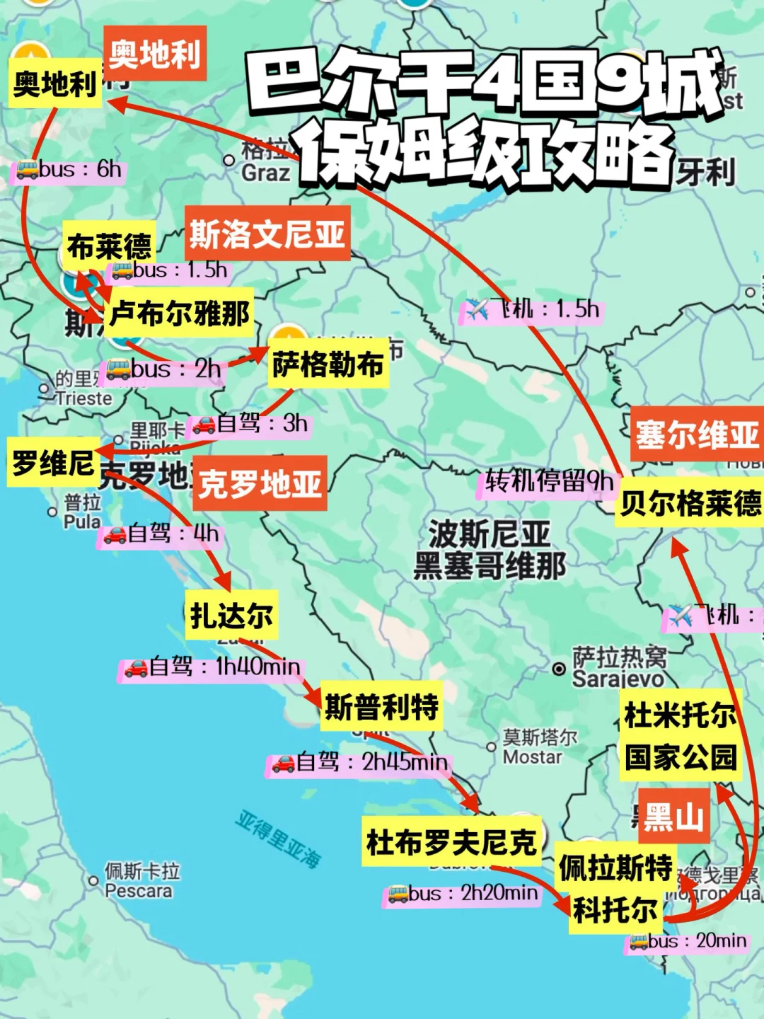 人均不到1W❗️玩转巴尔干4国9地｜附手绘地图