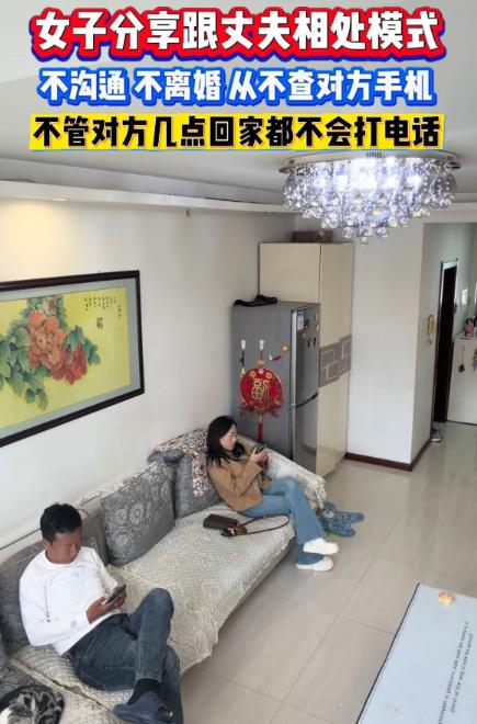这是多少中年夫妻生活的真实写照啊！女子分享跟老公的相处模式，不沟通，不离婚，从不