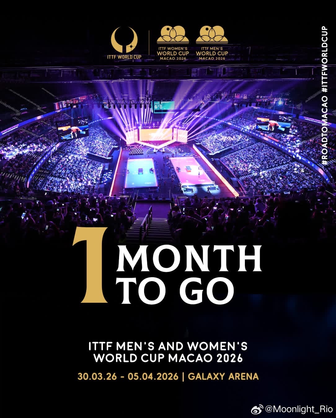 澳门世界杯2026 倒计时1️⃣个月伦敦世乒赛团体赛 倒计时2️⃣个月 