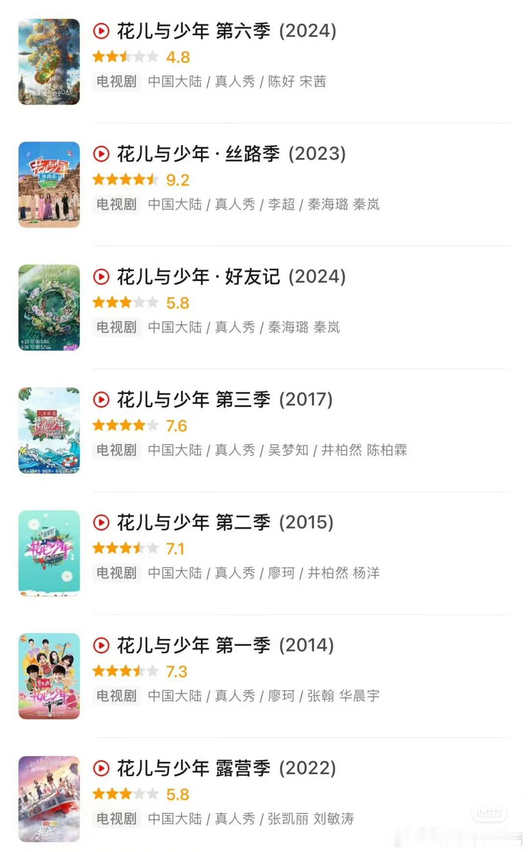 笑吐了 没想到花少6比花少2评分还低 ​​​