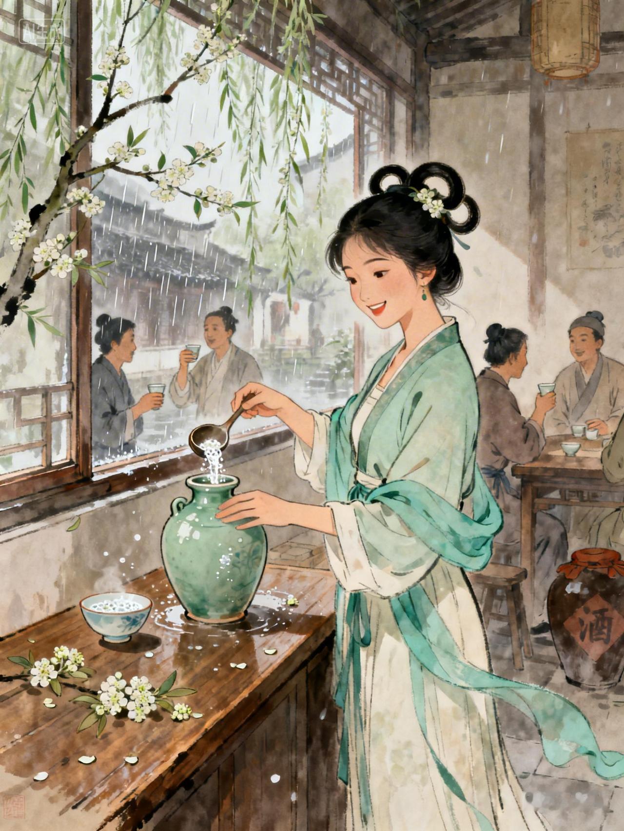 请君试问东流水，别意与之谁短长？
李白说，有一种别情，恰似东流水。李煜说，有一种