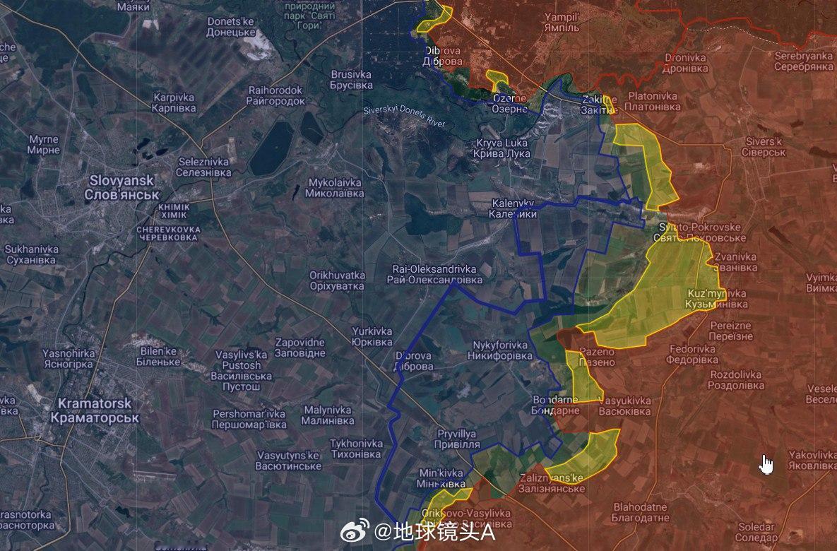 俄乌冲突 斯拉维扬斯克方向。2025年12月24日俄西部集群的部队从红利曼东南部
