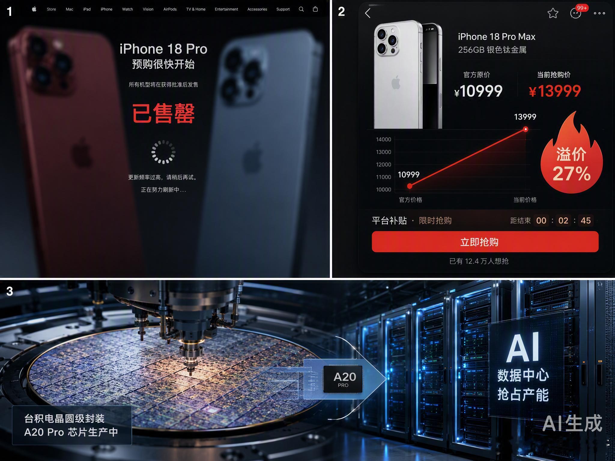iPhone18Pro系列开启预购 昨晚8点，iPhone 18 Pro系列预购
