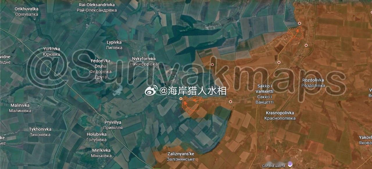 俄乌局势第1396天：

索列达尔战线局势：过去三天，俄军开始对邦达尔内地区发起