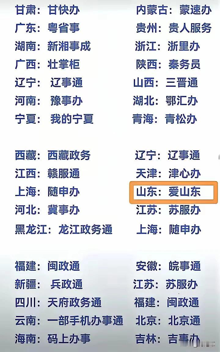 有网友说: 山东的政务服务APP，居然是全国省份中，唯一一个以“爱某地”为名的A