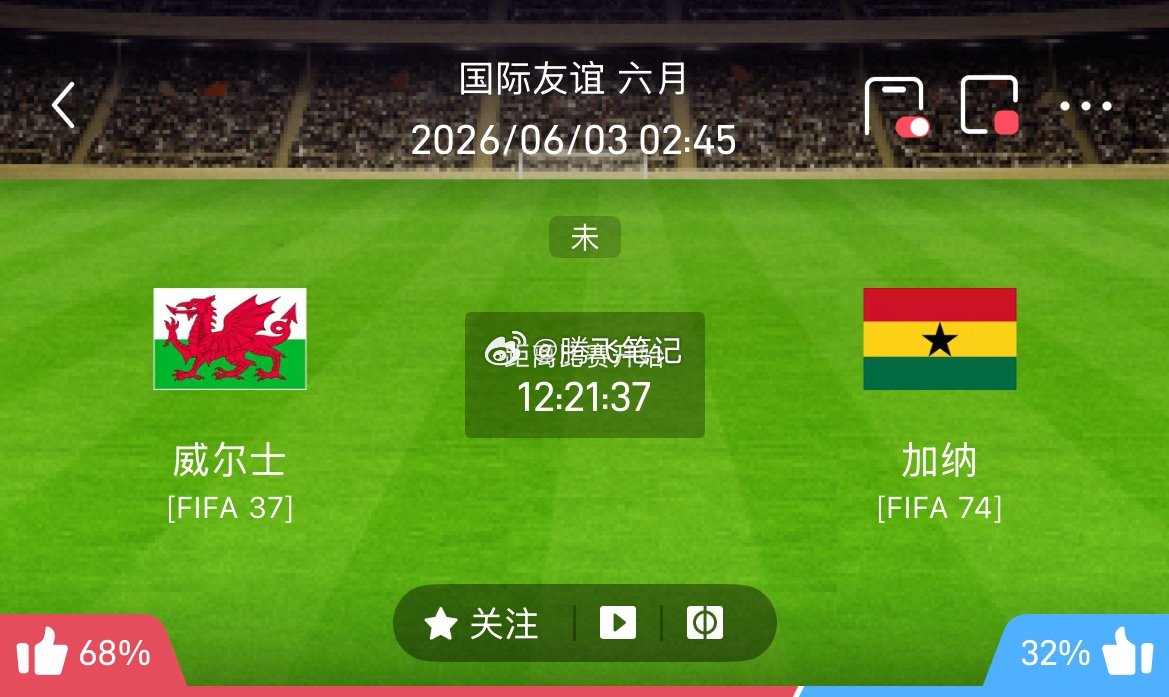 203国际赛｜威尔士vs加纳 从两队综合状态来看，威尔士主场适配性极佳，攻防节奏