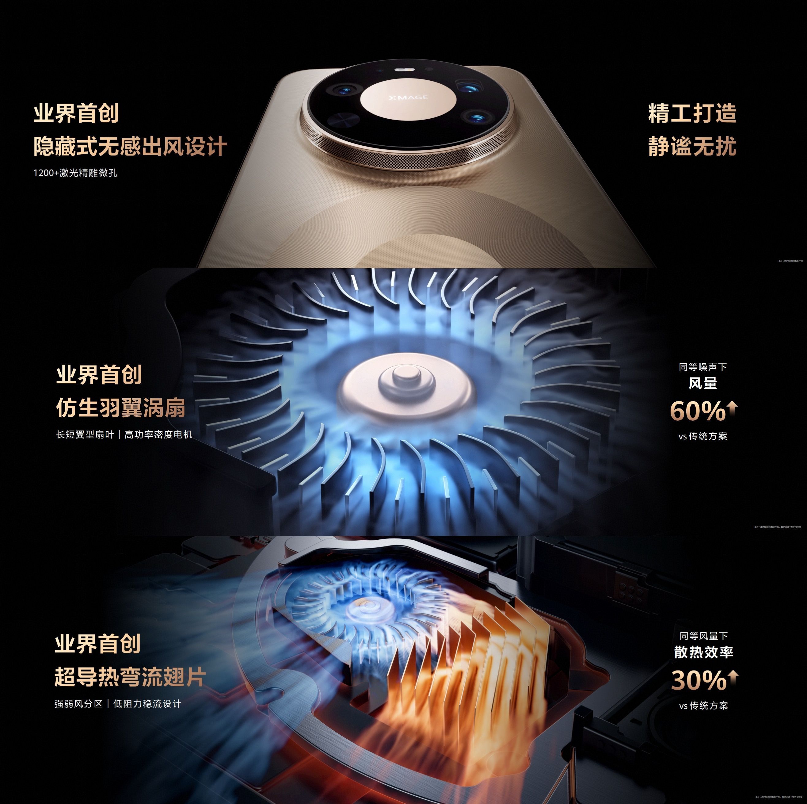 在手机行业，高性能、轻薄握持、安静体验一直是散热的“不可能三角”。Mate80风