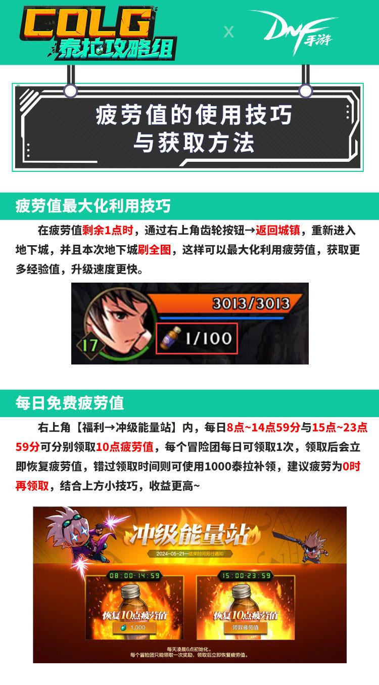 【DNF手游】爆肝党必看，疲劳药水获取渠道整理！