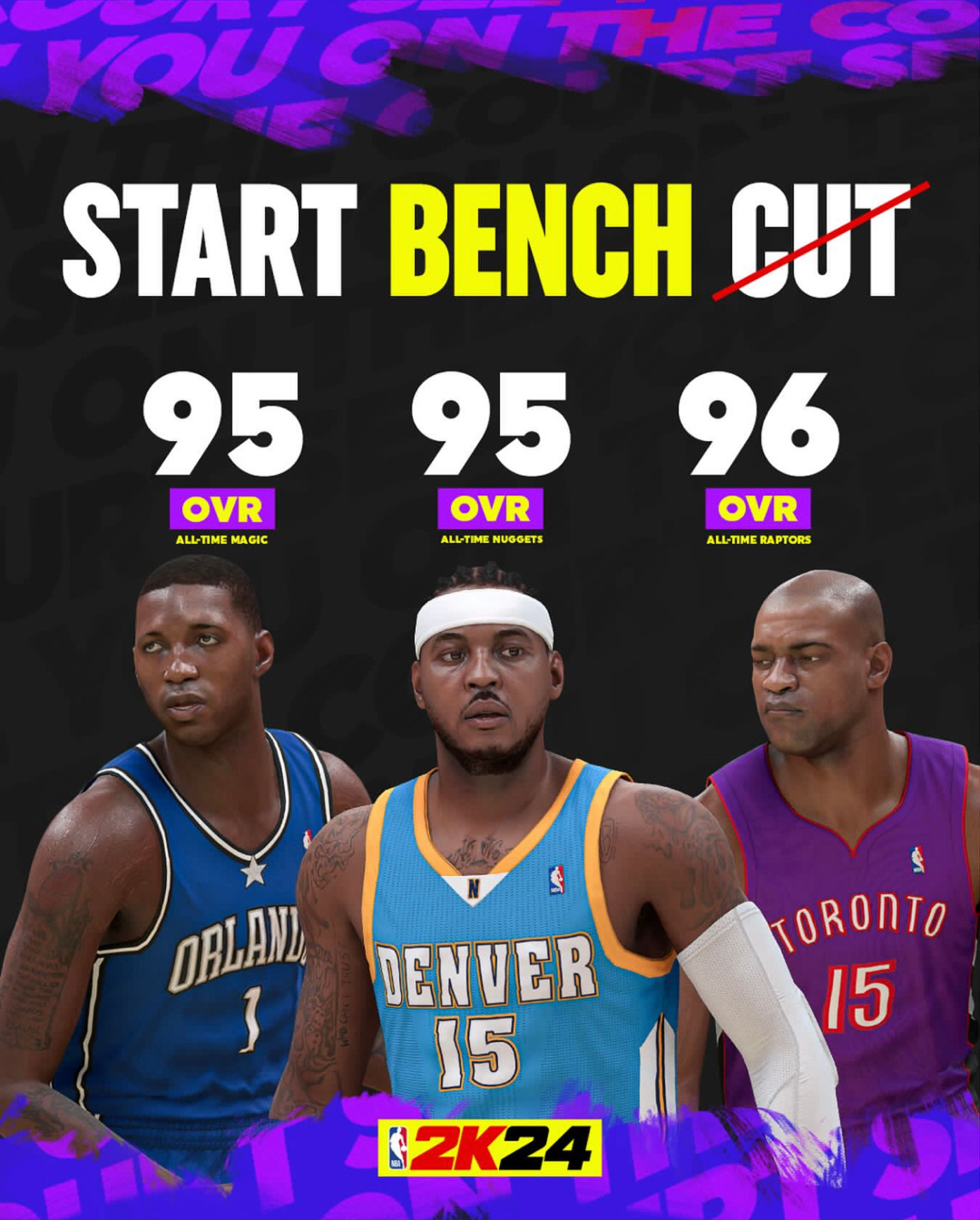 NBA2K官方晒图问到：麦迪、安东尼、卡特，谁首发？谁替补？裁掉谁？[思考] ​
