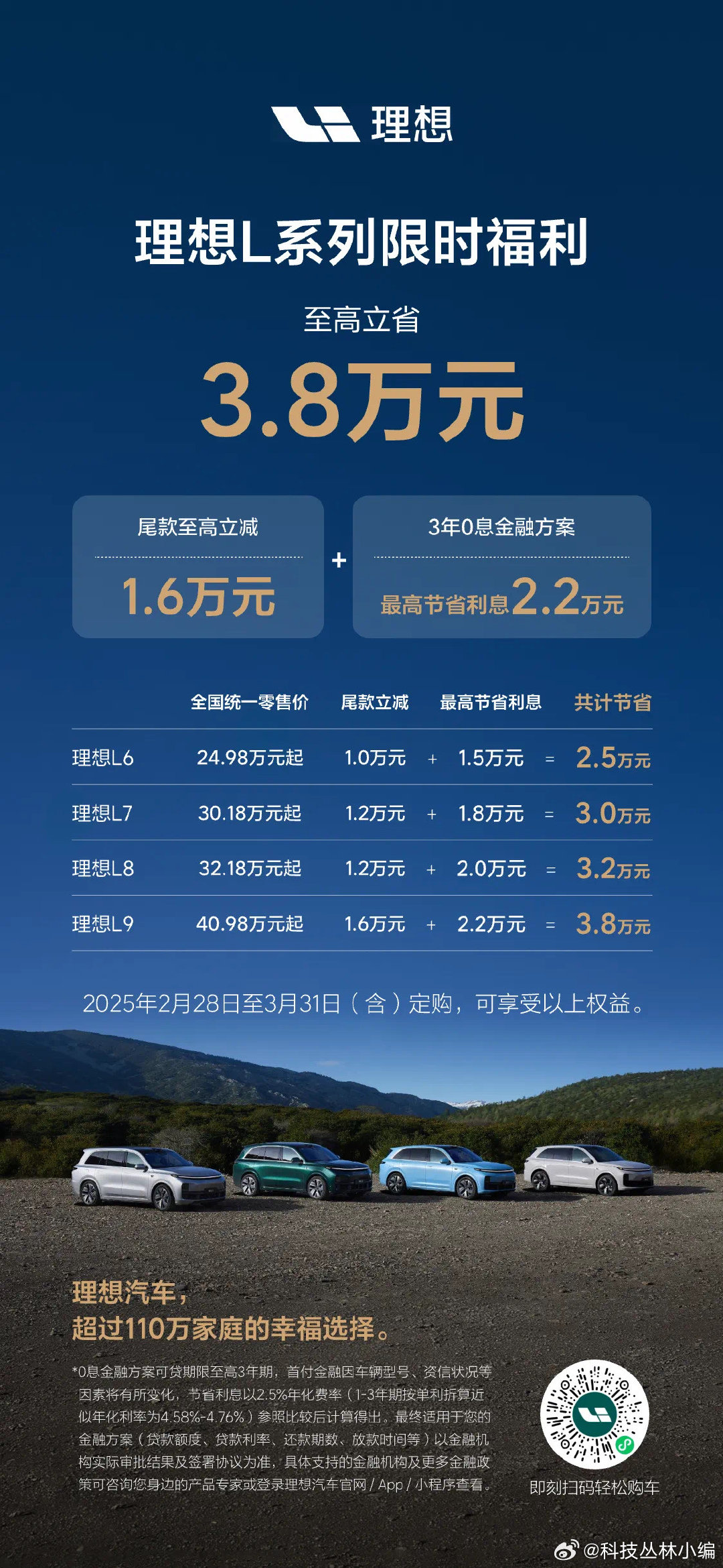 理想L系列限时福利来了！至高立省3.8万元 