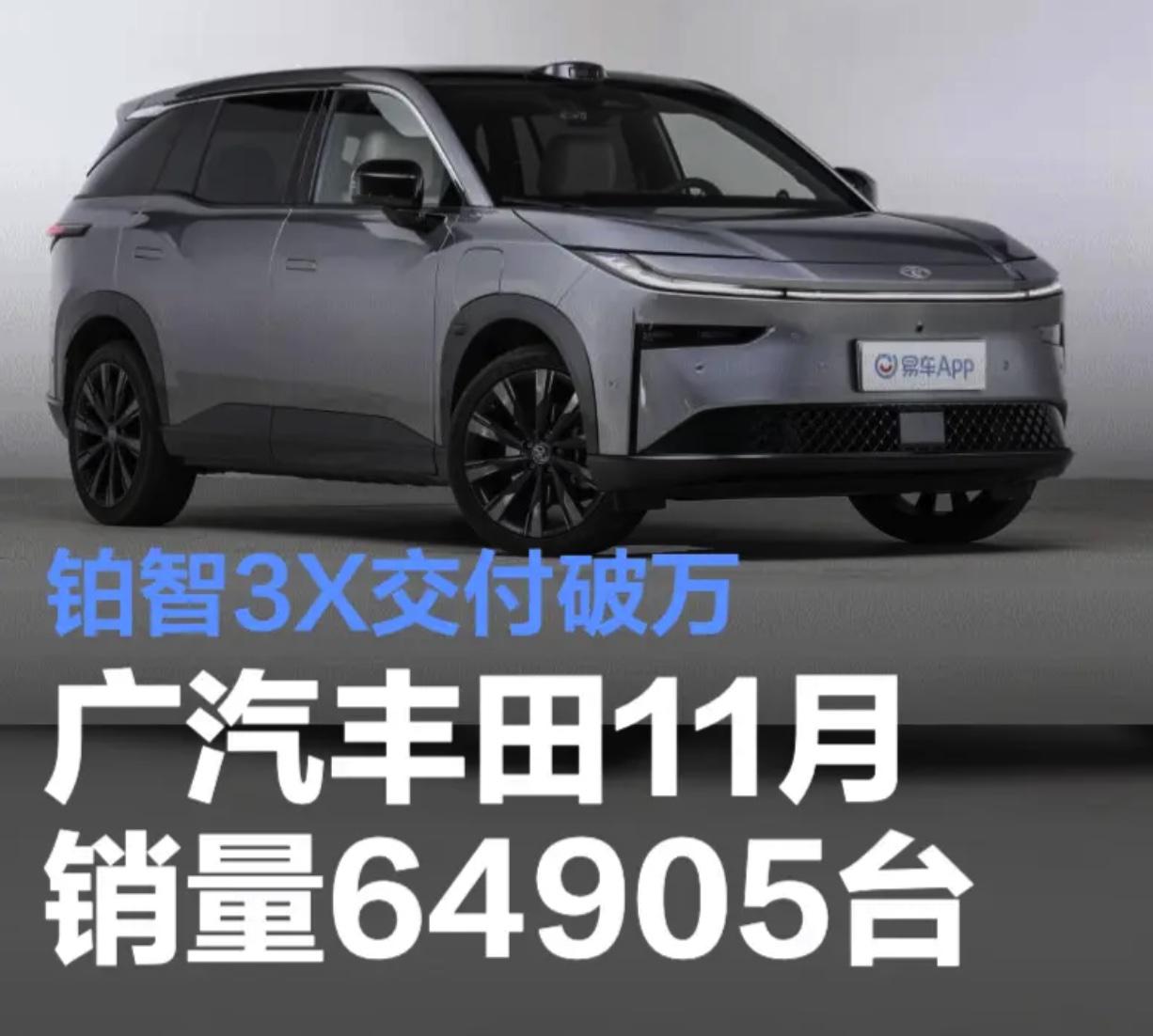 2025 年 12 月 5 日，易车发布消息，广汽丰田 11 月整体销量 649