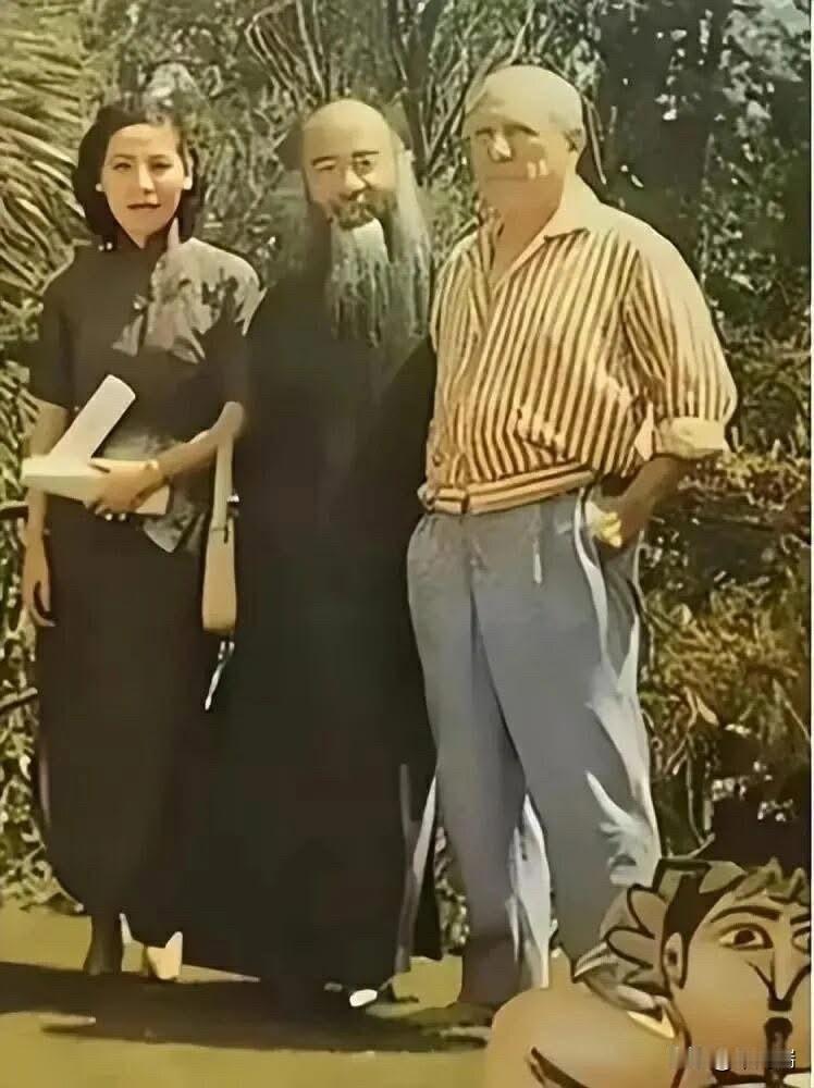 1956年7月，张大千应邀去法国巴黎参加现在艺术展，在尼斯，东方传统国画大师张大