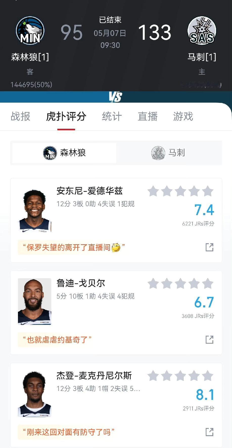 少林高僧发功，西部半决赛G2，马刺主场133-95狂胜森林狼38分。年迈的邓肯也