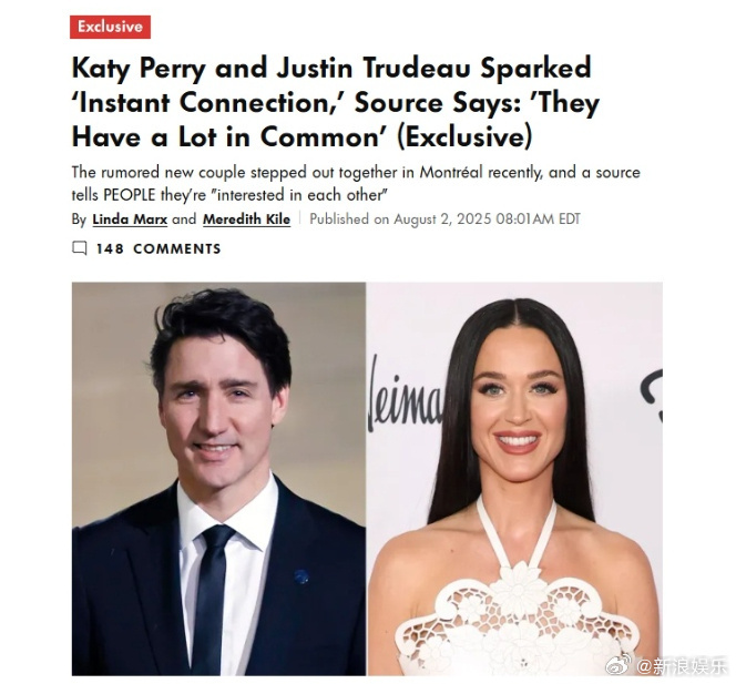 曝水果姐和加拿大前总理一见钟情 此前，歌手水果姐Katy Perry与加拿大前总