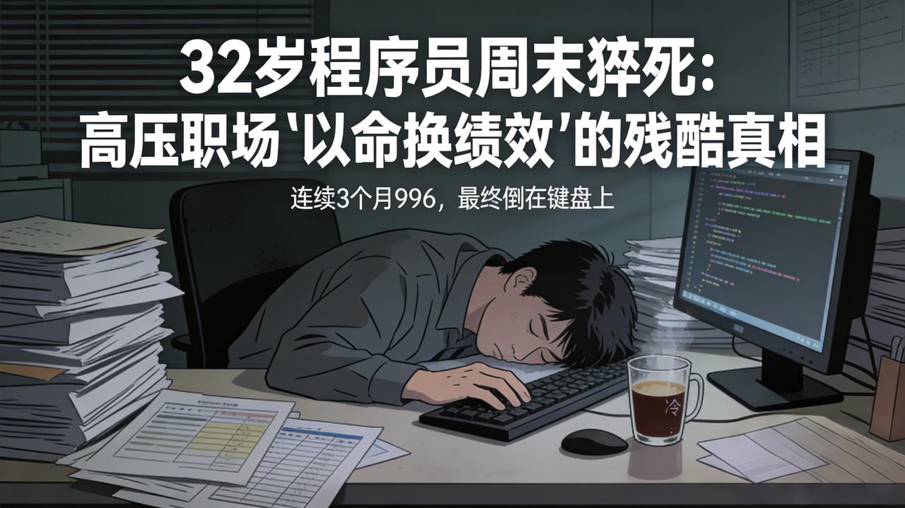 32岁程序员周末猝死的悲剧，不仅是一个家庭的破碎，更撕开了高压职场中“以命换绩效