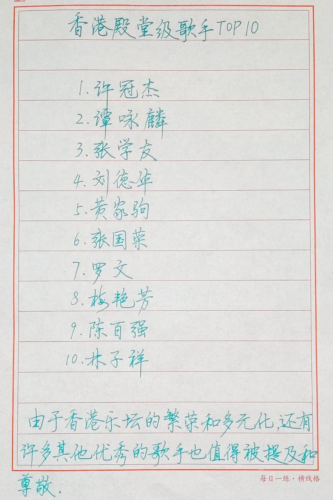 香港十大殿堂级歌手排行榜：你最喜欢哪一位？