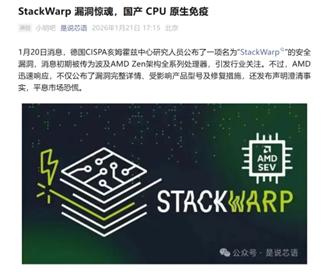 AMD“裸泳”背后，国产芯片悄悄建起了“防火墙”
 
StackWarp 这个漏