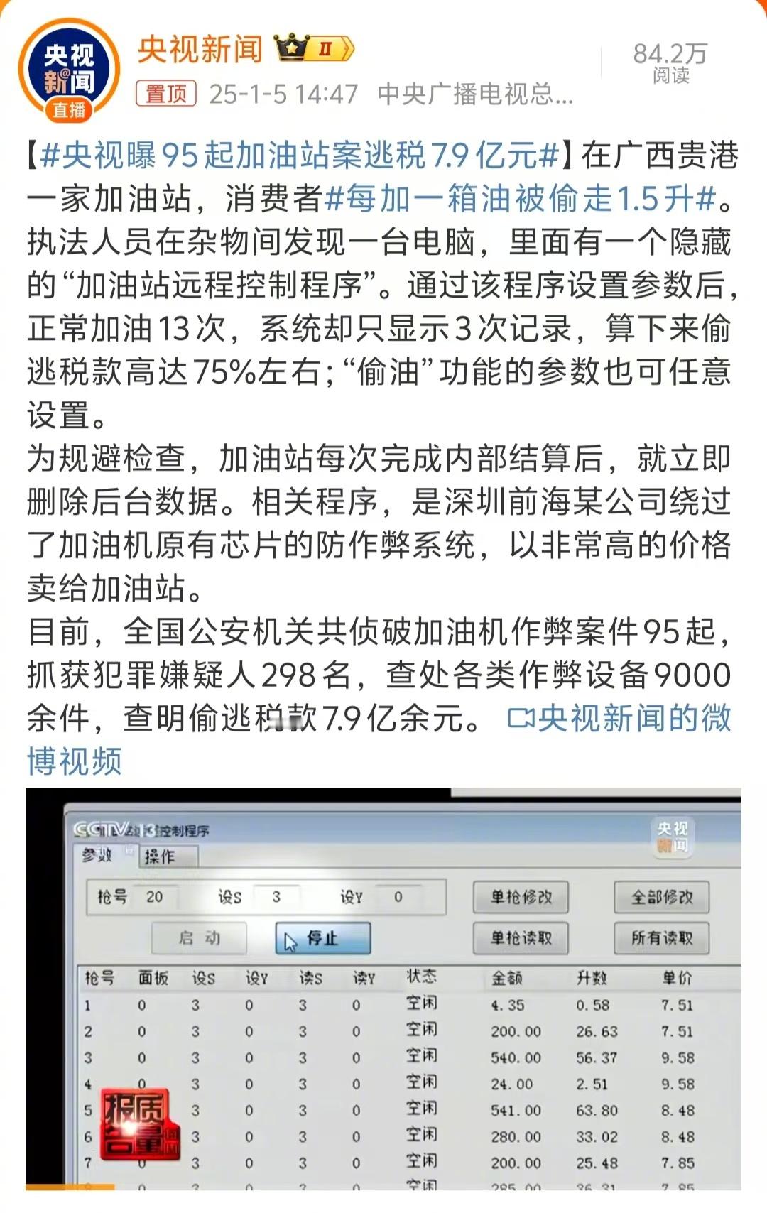 央视曝95起加油站案逃税7.9亿元    现在的油价这么高，这些加油站还任意设置