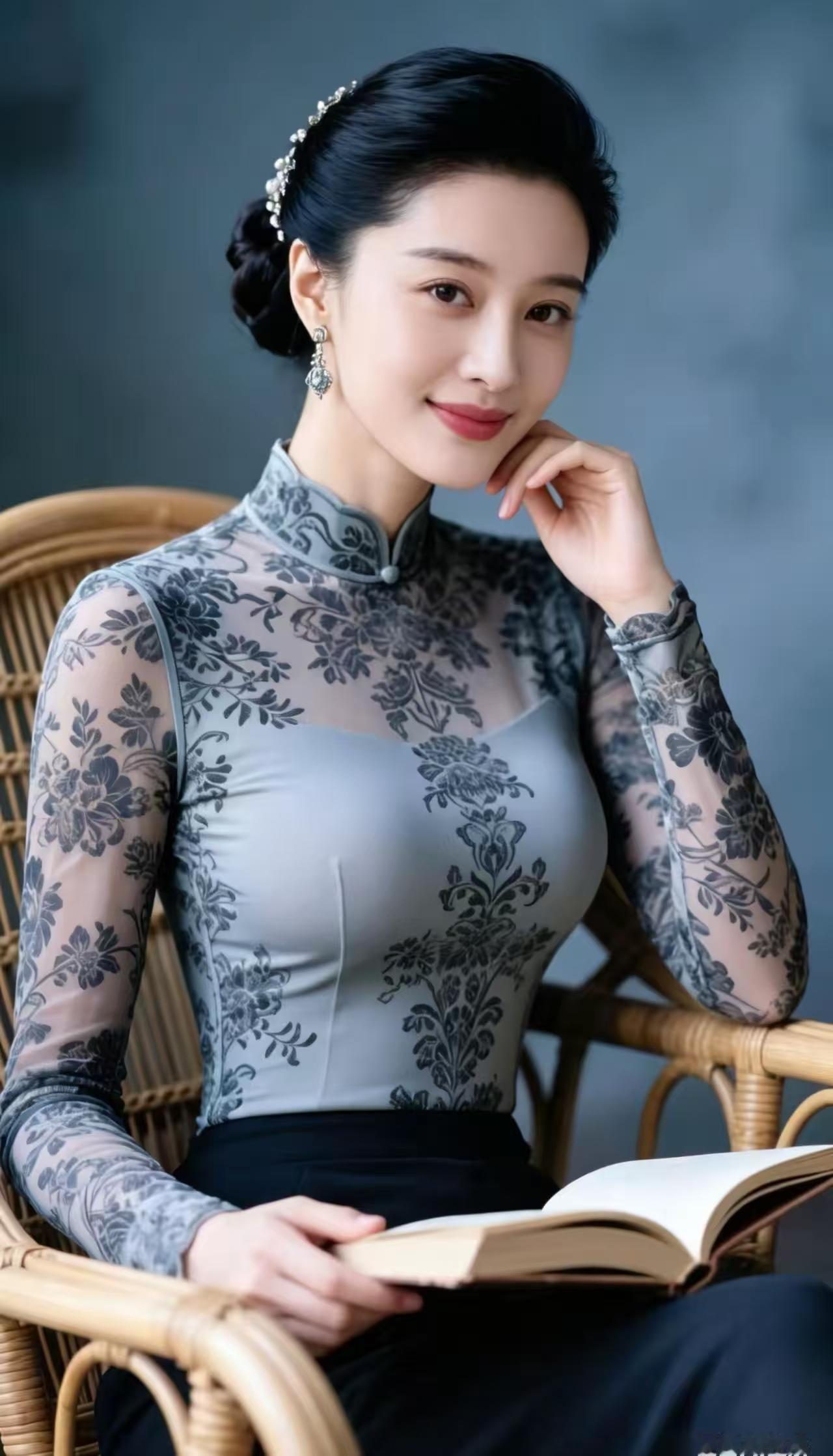 水仙子·旗袍韵骨
旗袍最贵韵堪描，
开衩如诗意里飘。
立领似脊标题妙，
盘扣成韵