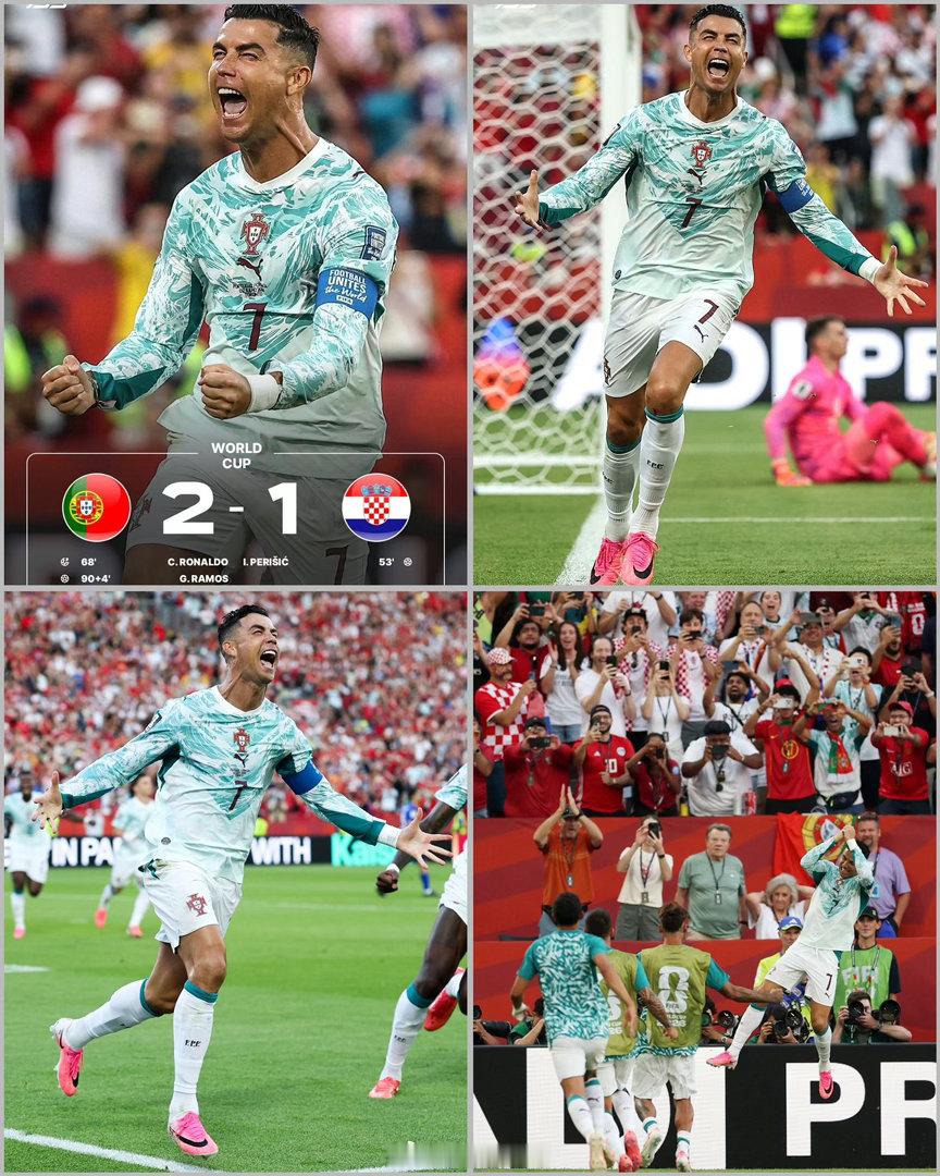 葡萄牙 2-1 克罗地亚 葡萄牙晋级世界杯16强。🇵🇹✅  克里斯蒂亚诺·罗