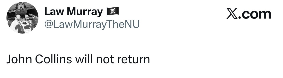 科林斯退出比赛 