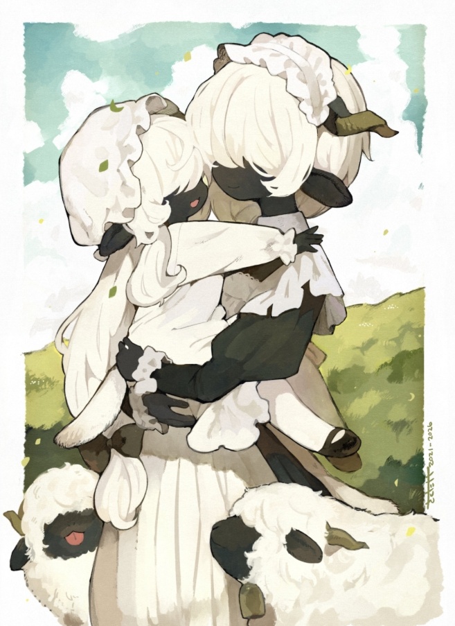 一组治愈系复古插画画师：sksktktk 