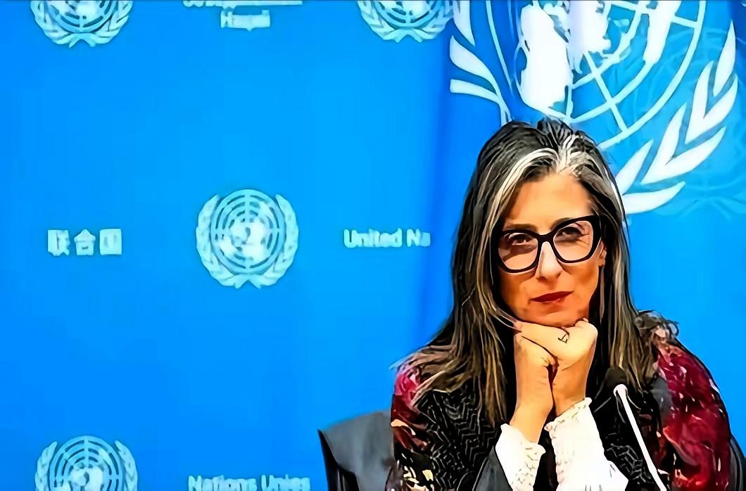 联合国里，终于来了个狠人。
 
这个叫阿尔巴内塞的女人，不是蹭热度的政客，也不是