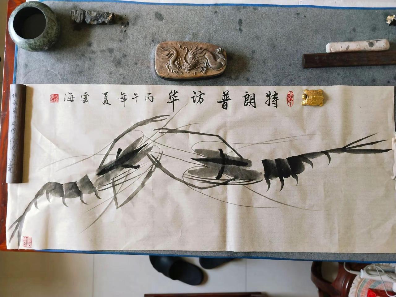 中美 当代优秀书画家李国富中美友好，福泽全球