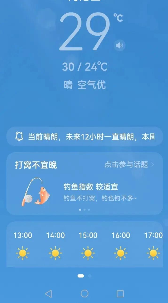 凉快了两天，今天又热起来了。
早两天气温是22度~27度，今天是24度~30度，