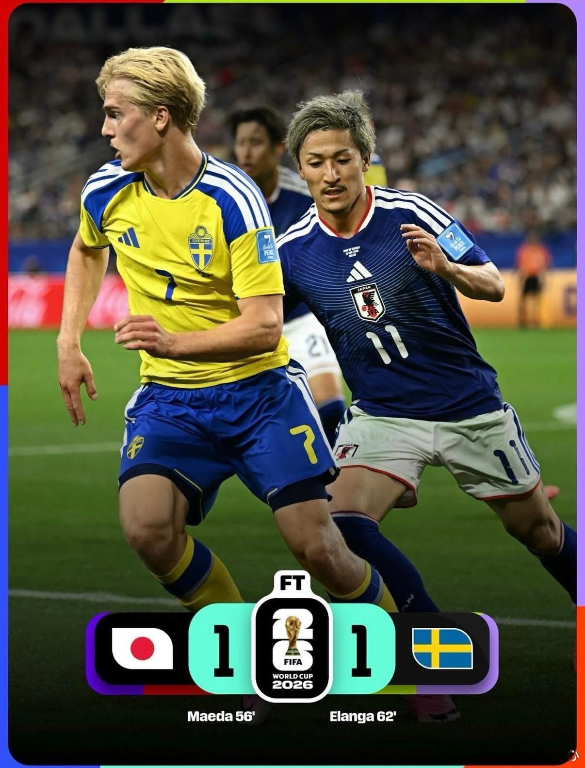 世界杯 美加墨世界杯F组三轮小组赛全部结束，第三轮日本1-1瑞典，荷兰3-1突尼