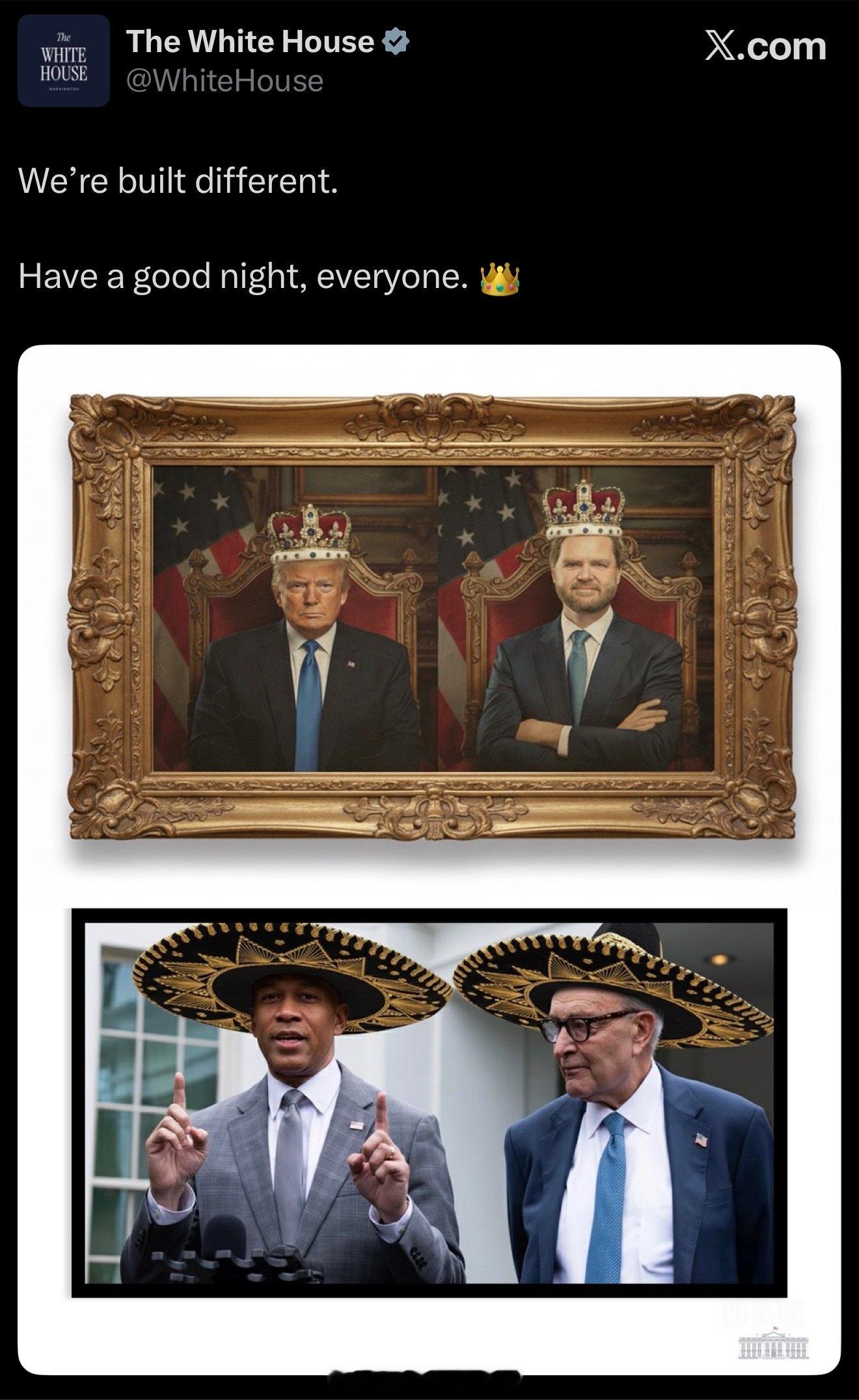 白宫官推继续用梗图出击。[揣手] ​​​