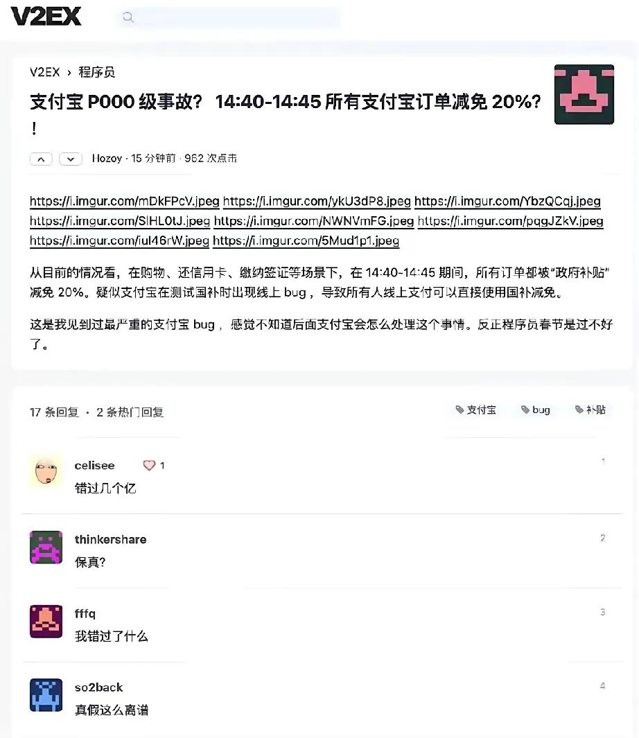 今年众人的境遇如何，我无从得知，但支付宝的技术团队恐怕得为今年的年终奖励捏把汗了