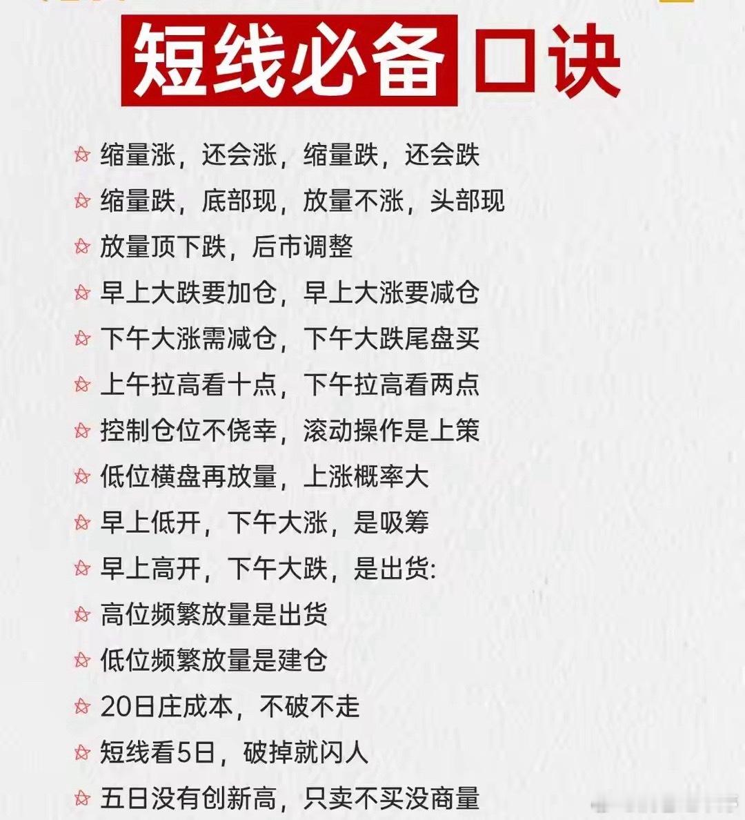 很多人做短线全凭感觉追涨杀跌，天天盯盘还是亏。其实短线核心就几句实用口诀，用大白