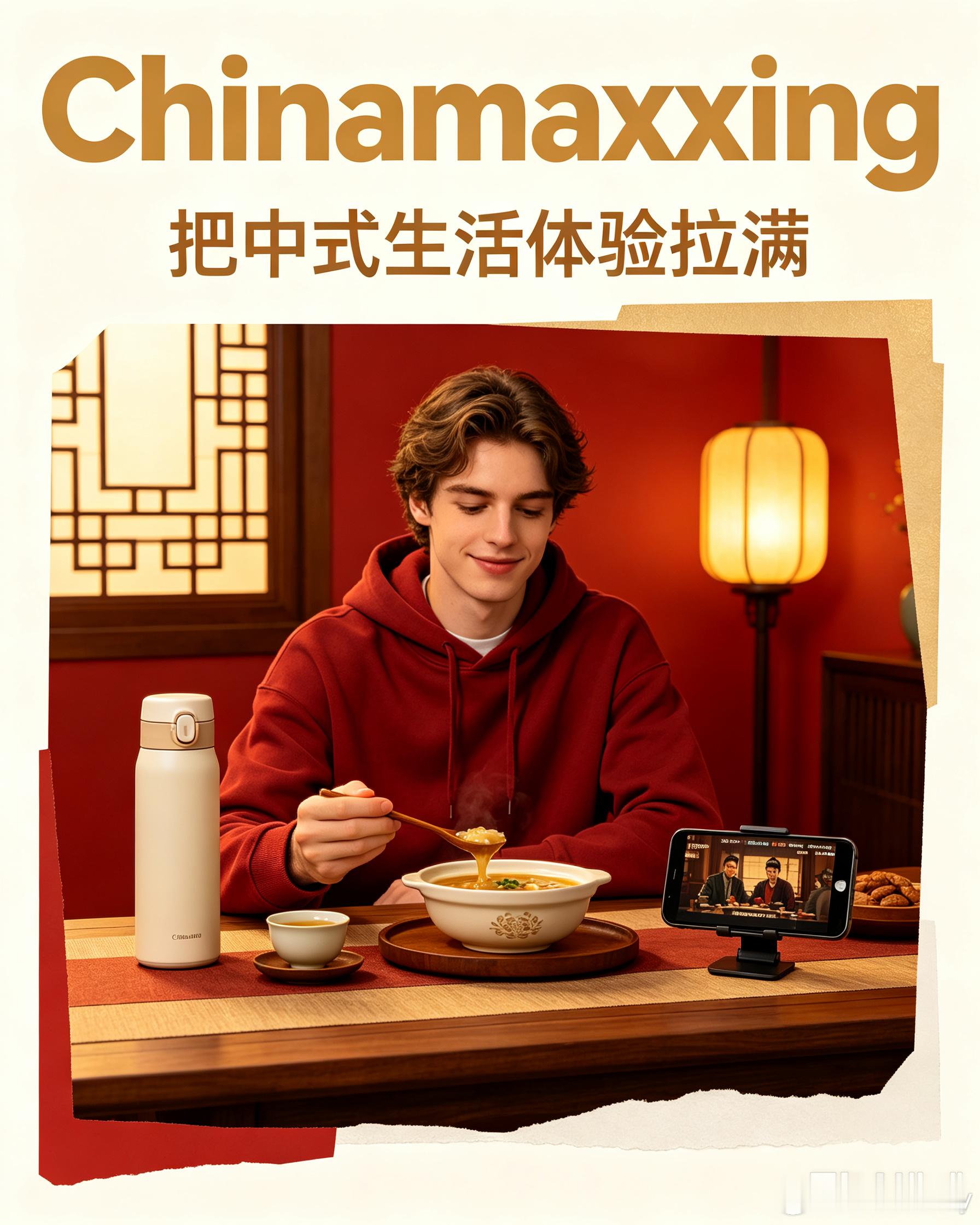 火遍全球的Chinamaxxing是什么直译就是极致中国化、中式生活体验拉满。海