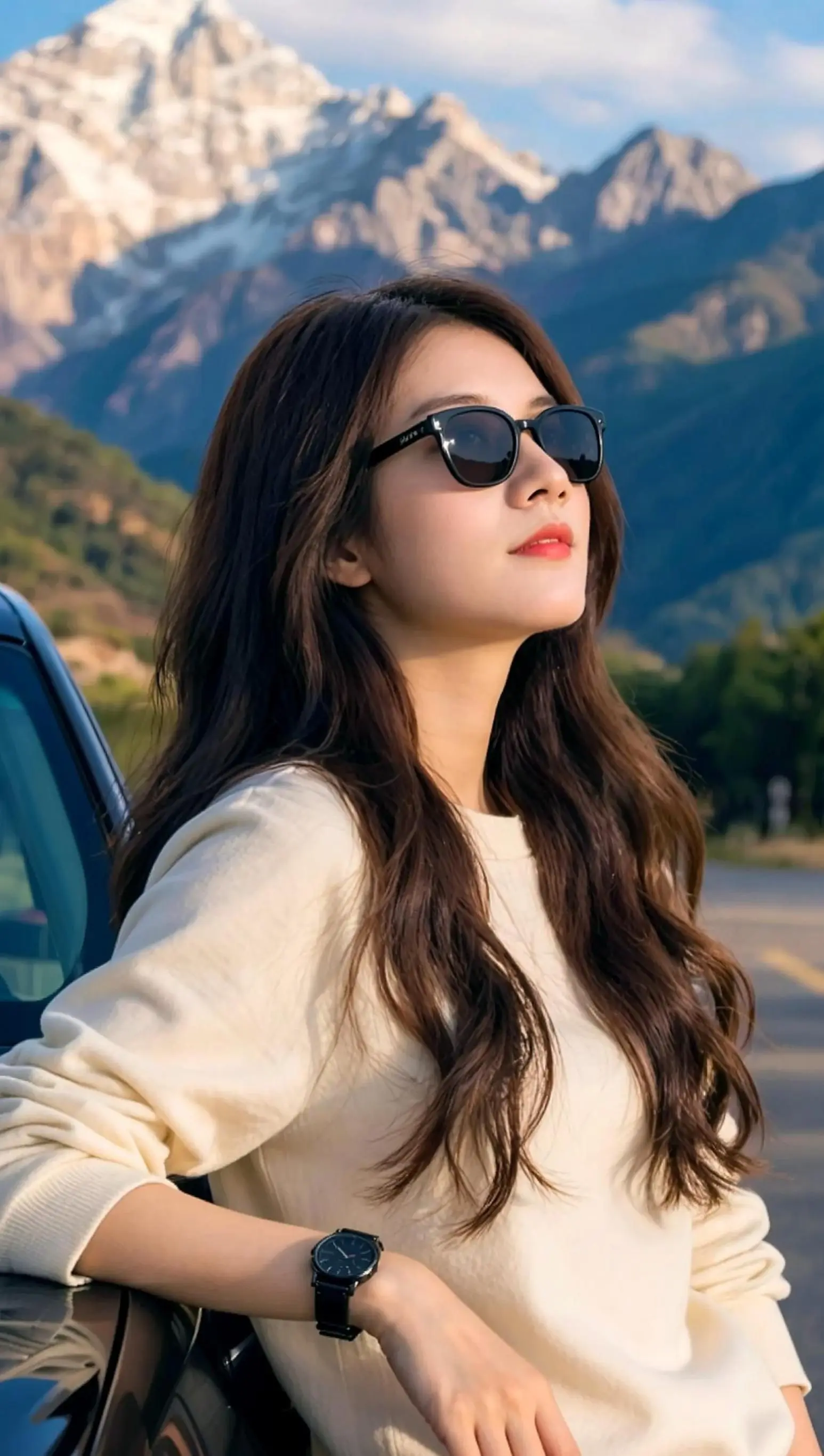 随变ai随便玩 五一旅行照我先预制好了机车小姐姐 温柔系造型 纯欲天花...