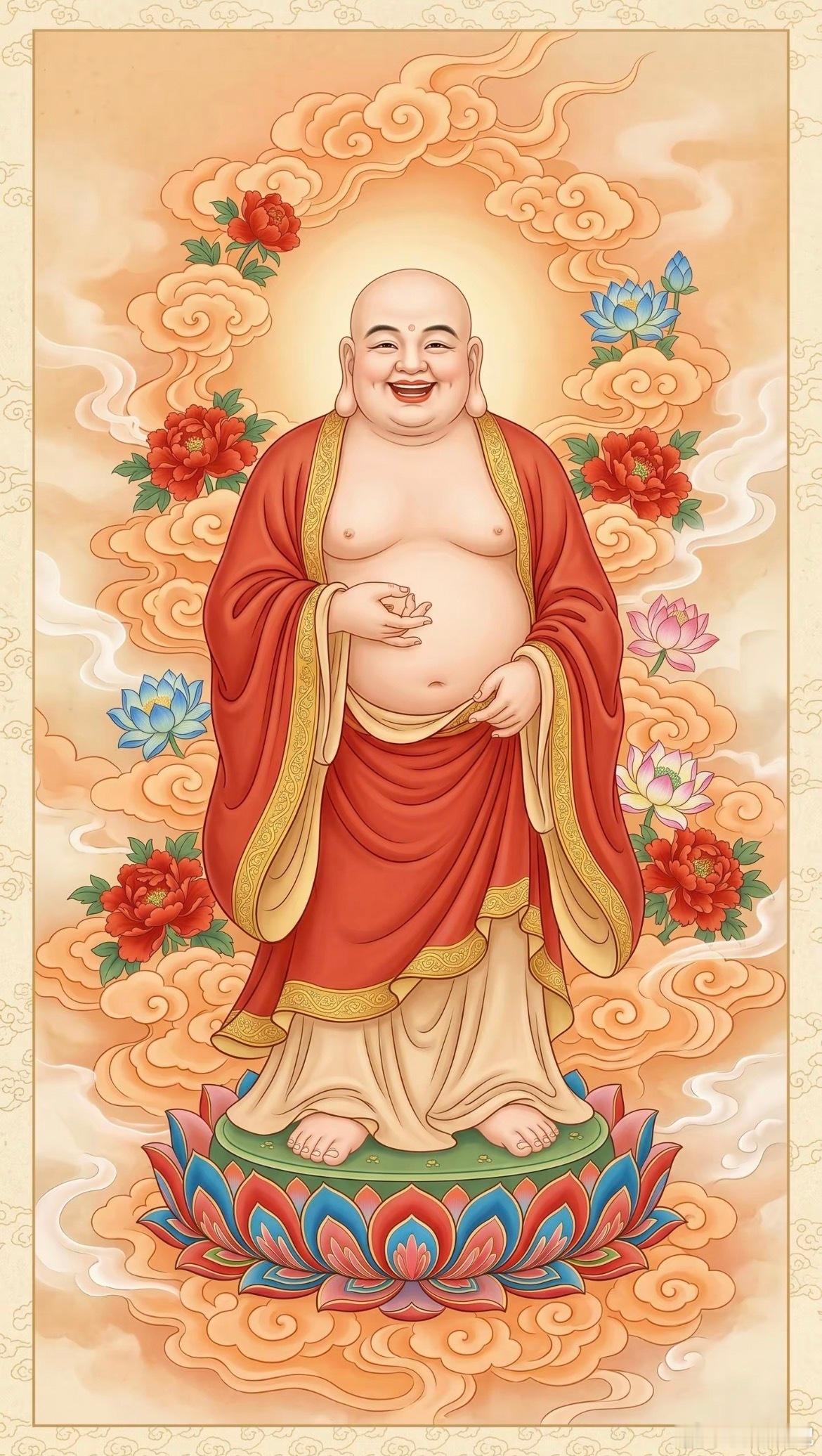 刷到弥勒佛祖不要划走，转赞留下三束🌹以示尊敬；佛祖会保佑家人安康顺遂，无灾无病
